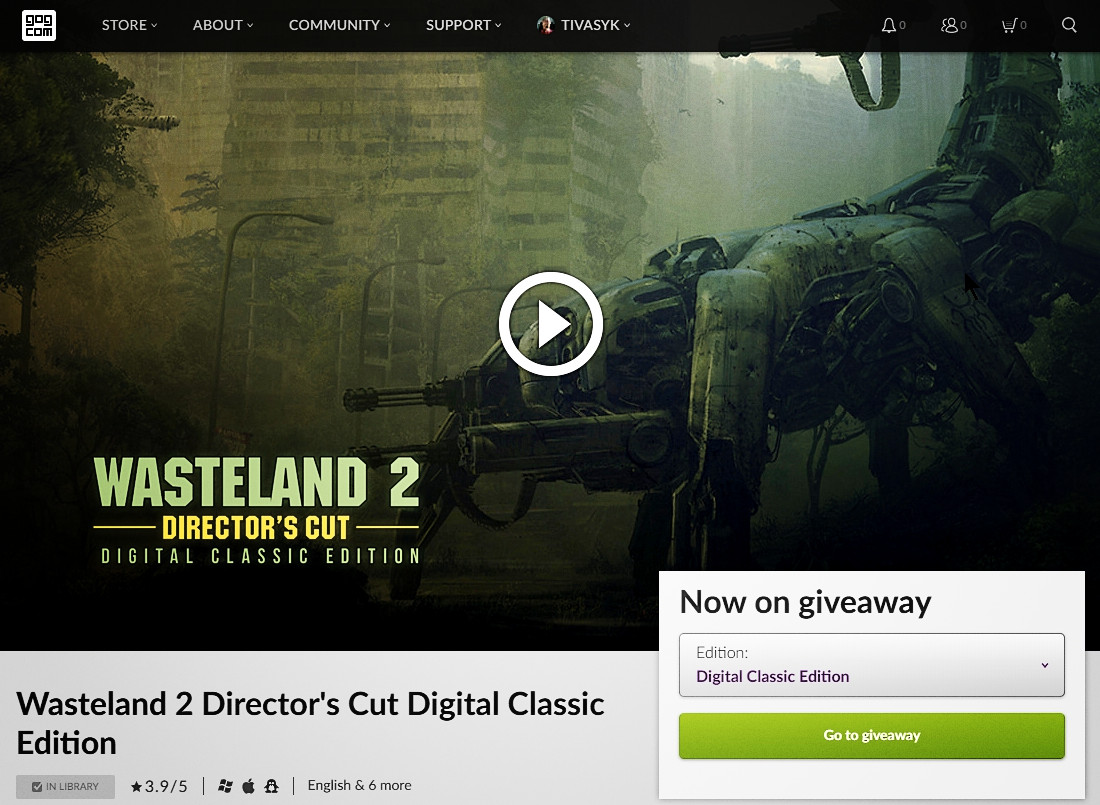 сторінка wasteland2 на gog.com